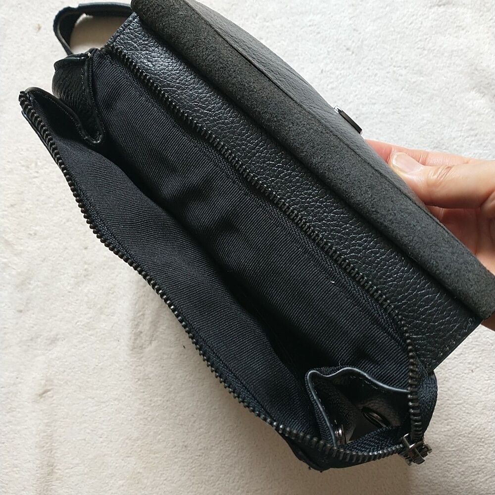 New Convertible Backpack Purse Bag Crossbody Zip Pebbled Black - Picture 8 of 10